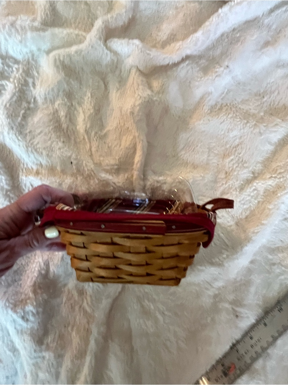 Longaberger 2005 Red Christmas Tree Trimming Basket mini